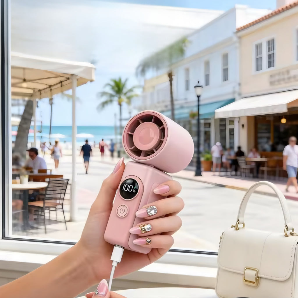 Mini Ventilatore Portatile Clip-On con Display LED