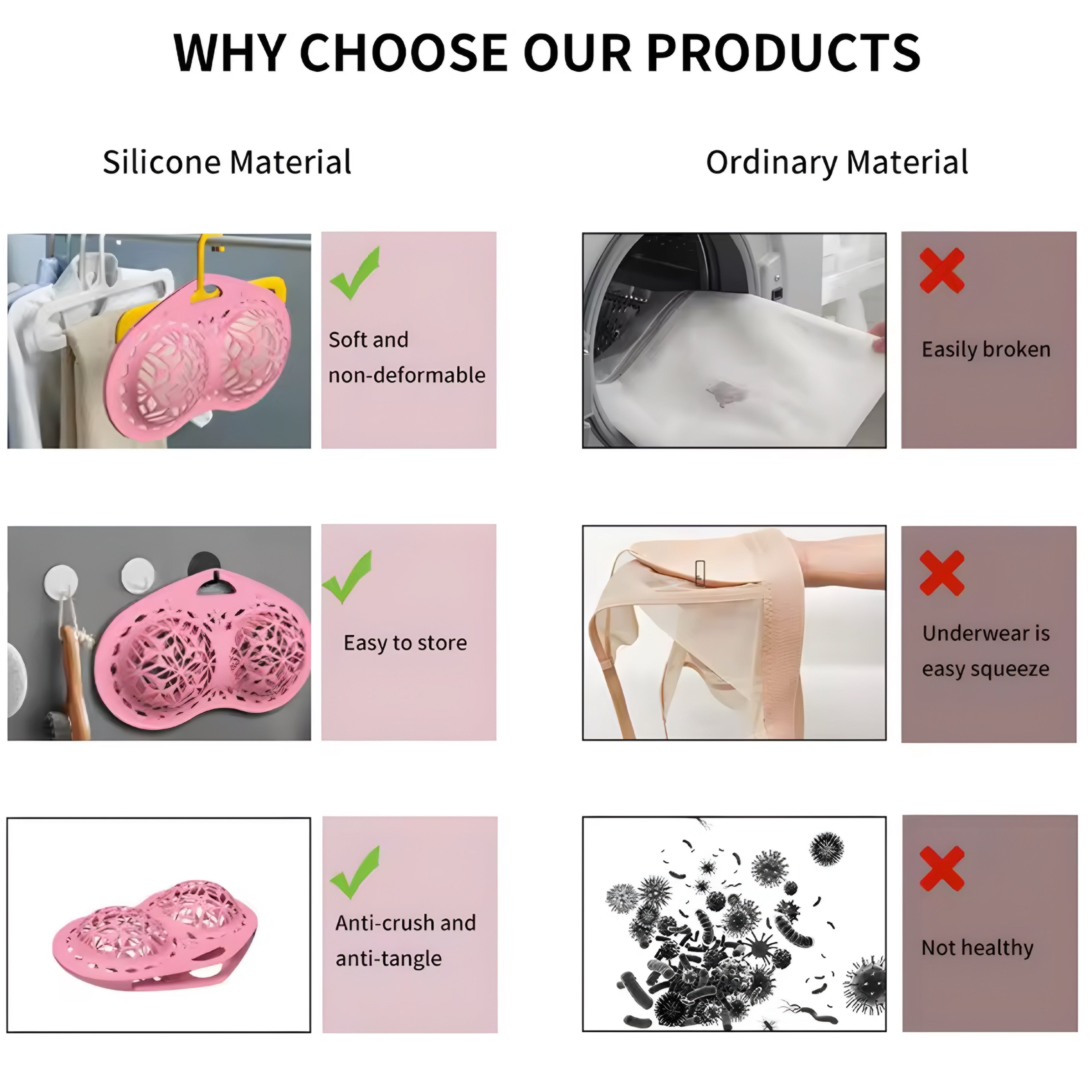 Sacchetto Protettivo in Silicone per Reggiseni e Lingerie